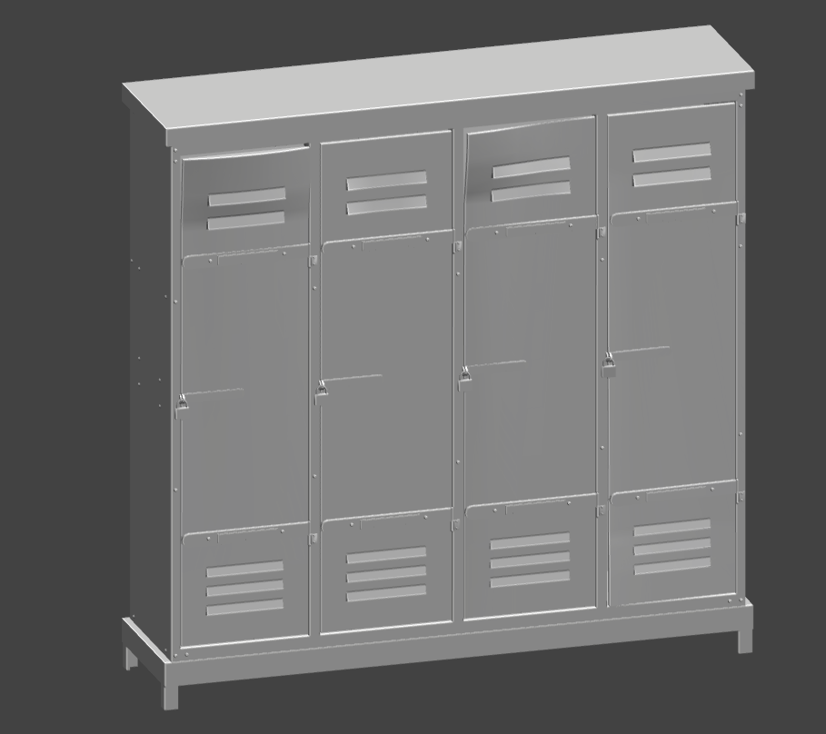 Game-ready School Locker (low-poly) preview image 1